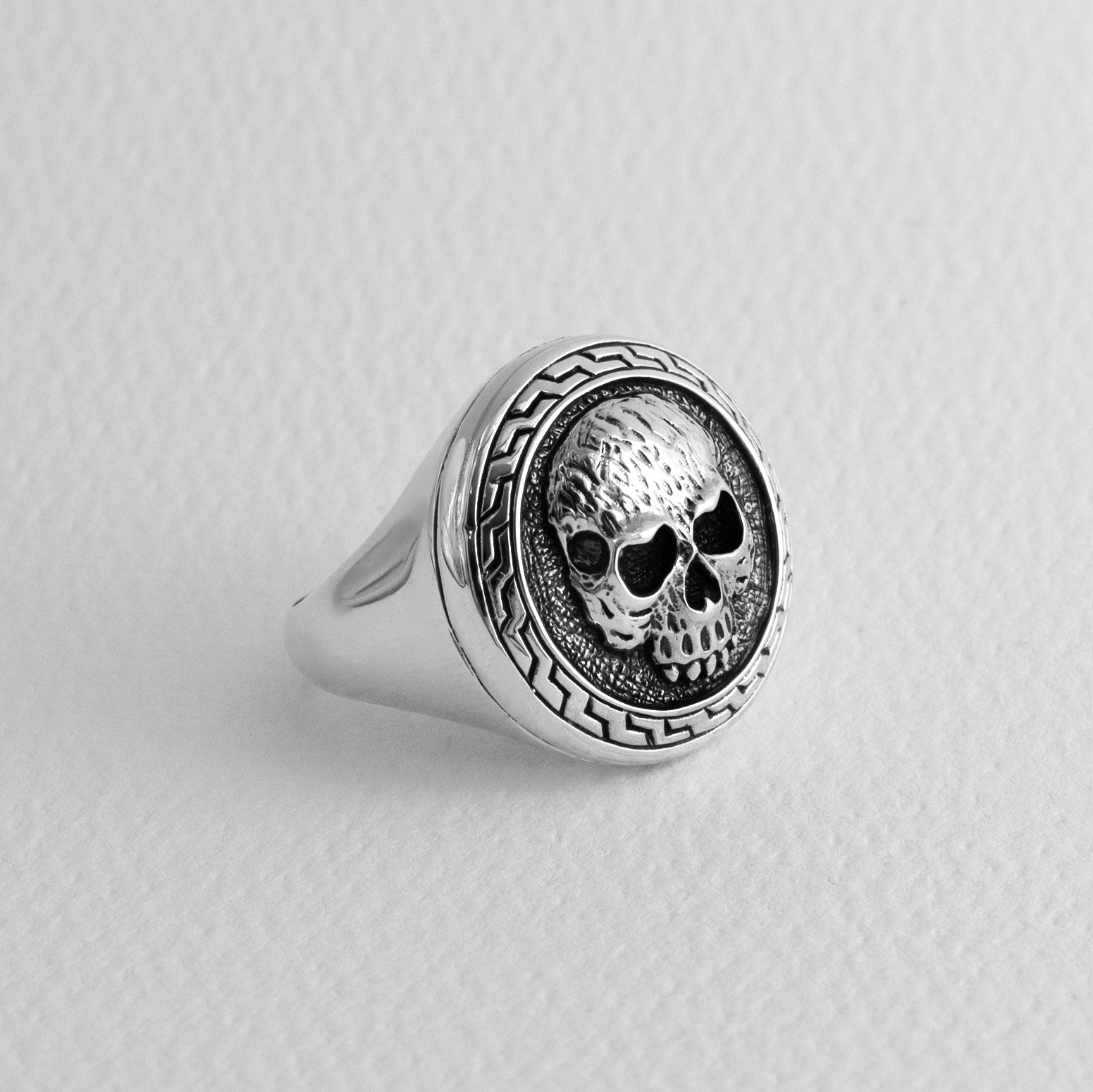 Enigmatic Skull Countenance Sterling Silver Ring