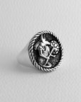 Anubis Glyph Sterling Silver Ring