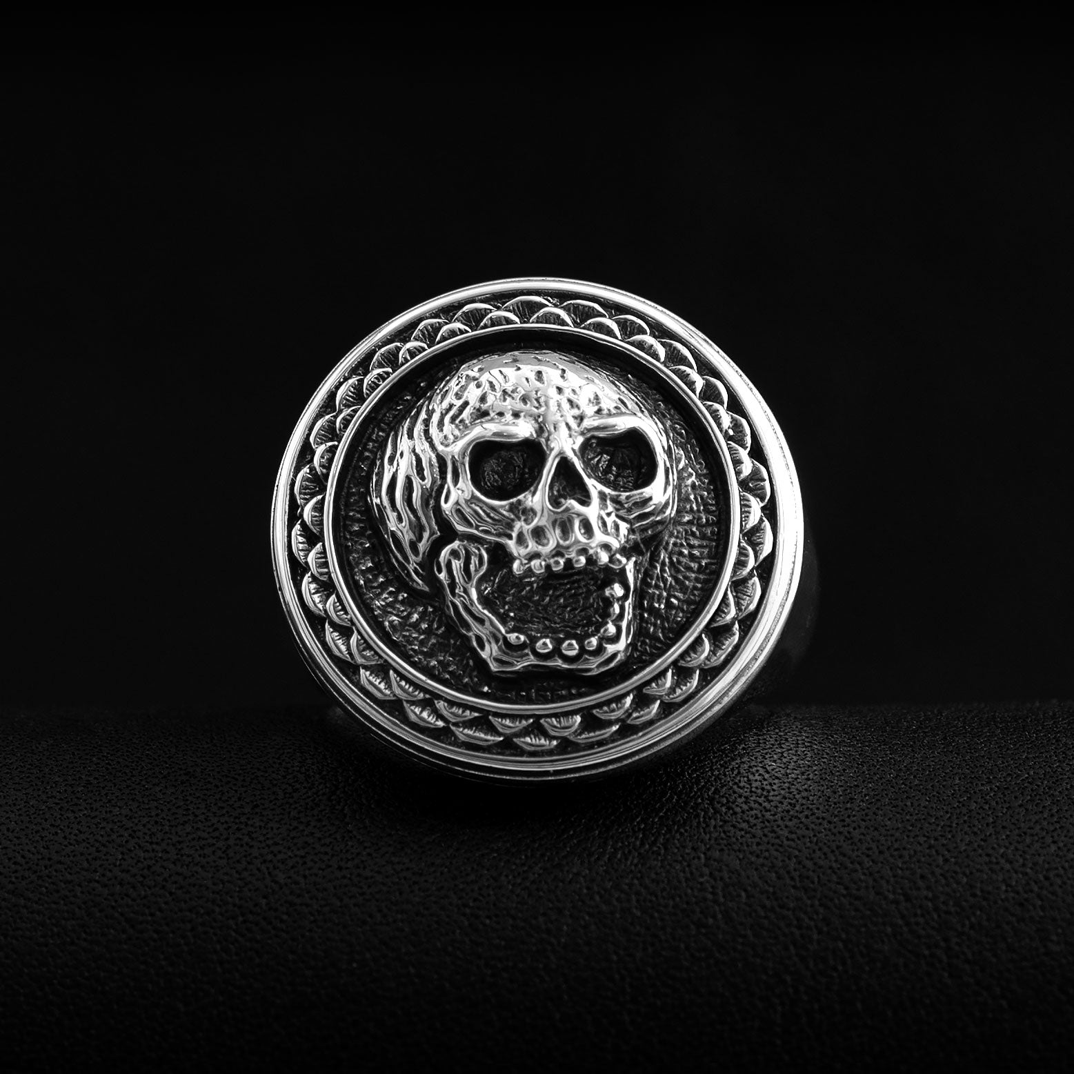 Skull Countenance Sterling Silver Ring
