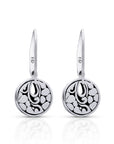 Elegant Balinese Sterling Silver Floral Drop Earrings