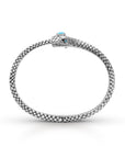 Balinese Artisan Sterling Silver Snake Bangle with Sleeping Beauty Turquoise Stone