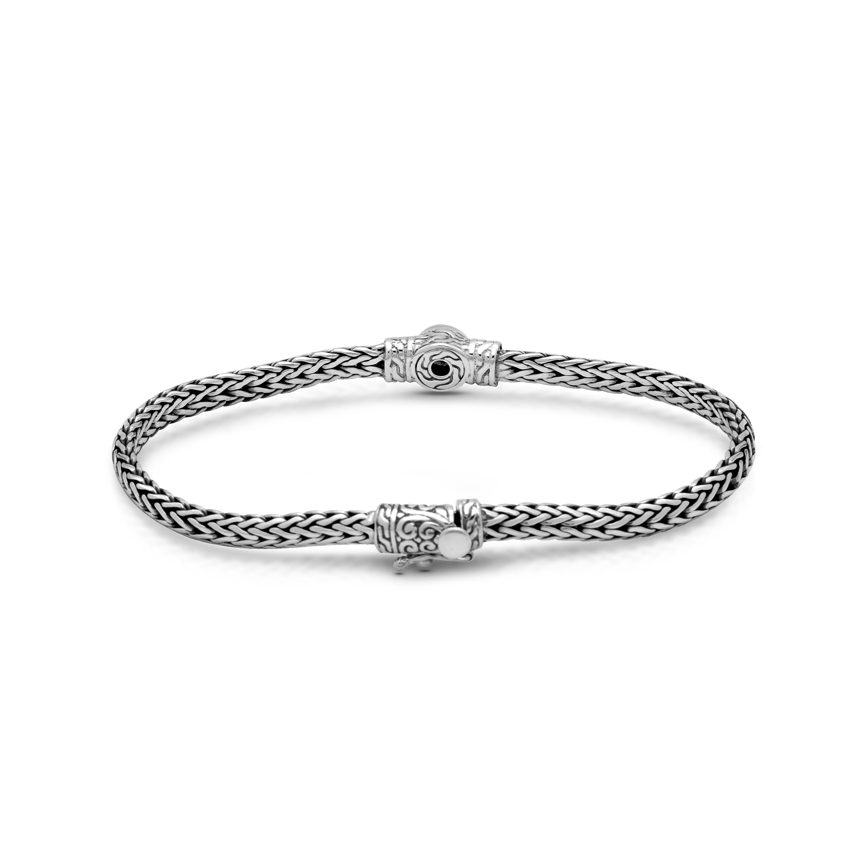 Balinese Artisan Blue Opal Sterling Silver Bracelet