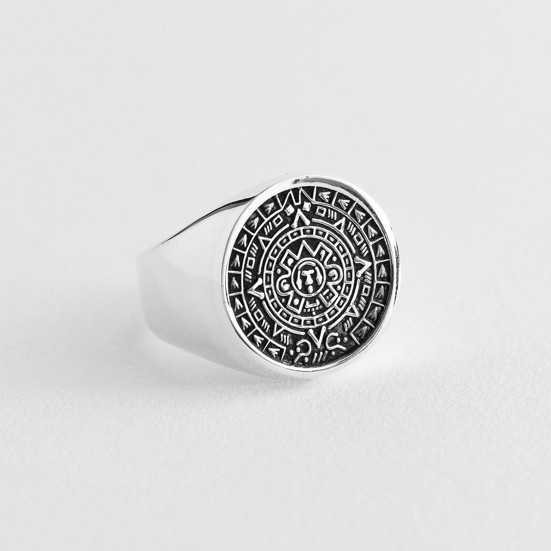 Signet Aztec Calendar Ring Dalia #39 s Silver Lining Signet Aztec Calendar Ring Dalia #39 s Silver Lining