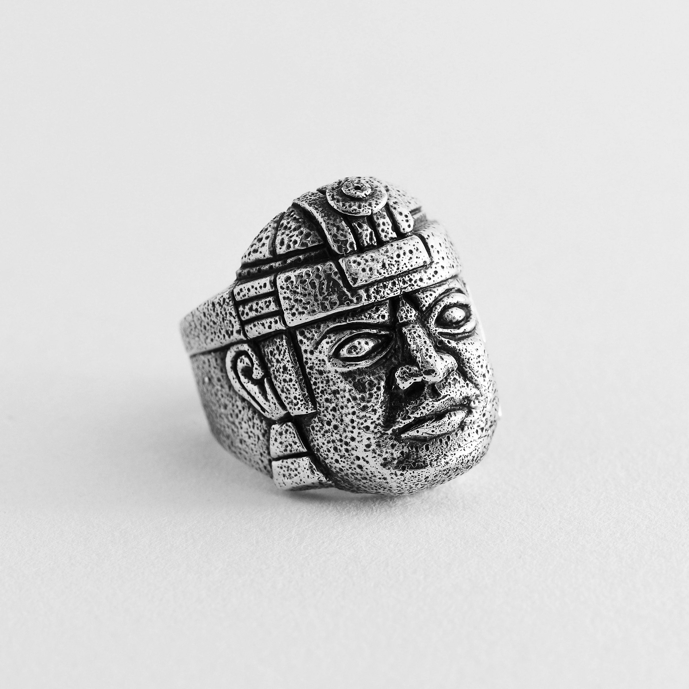 Textured Olmec Head Ring